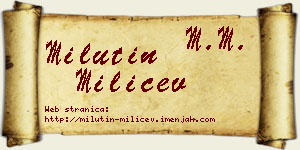 Milutin Milićev vizit kartica